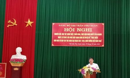 Ngày 28/10/2022 Đảng uỷ thị trấn Thọ Xuân tổ chức Hội nghị quán triệt Nghị quyết, triển khai thực hiện Nghị quyết số 06-NQ/HU